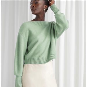 & Other Stories green boatneck sweater